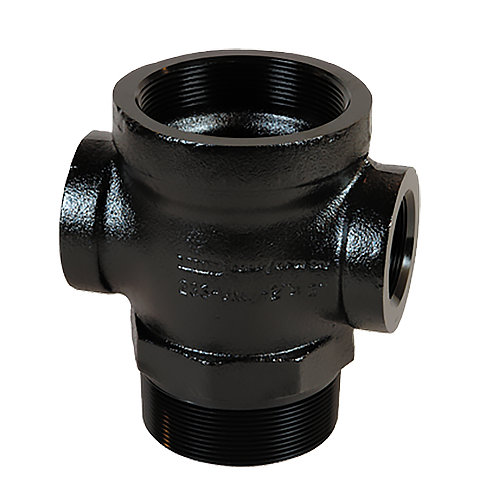OPW 233-4422 4-Inch Top Thread x 2x2-Inch Outlet Thread x 4-Inch Bottom Thread Cross Extractor Fitting